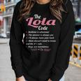 Lola Grandma Gift The Lola Code Women Graphic Long Sleeve T-shirt Gifts for Her
