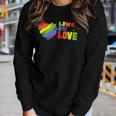 Love Is Love 2023 Heart Rainbow Lgbt Gay Lesbian Pride Women Graphic Long Sleeve T-shirt Gifts for Her