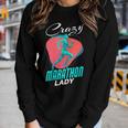 Marathon Funny Crazy Marathon Lady Runner Running  Gift For Womens Women Graphic Long Sleeve T-shirt Gifts for Her