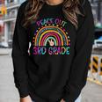 Peace Out 3Rd Grade Rainbow Last Day Of School Tie Dye Women Long Sleeve T-shirt Gifts for Her