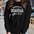 Promoted To Grandma 2024 Soon To Be Grammy Funny New Nanny Women Graphic Long Sleeve T-shirt Gifts for Her