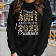 Proud Aunt Of A Class Of 2023 Graduate Leopard Senior 2023 Women Long Sleeve T-shirt Gifts for Her