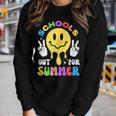 Smile Face Teacher Last Day Of School Schools Out For Summer Women Long Sleeve T-shirt Gifts for Her