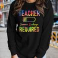Teacher Summer Recharge Required Tie Dye Teacher Vacation Women Long Sleeve T-shirt Gifts for Her
