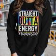 Teachers Aide Straight Outta Energy Teacher Life Tie Dye Women Long Sleeve T-shirt Gifts for Her