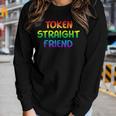Token Straight Friend Rainbow Colors Lgbt Men Women Women Graphic Long Sleeve T-shirt Gifts for Her