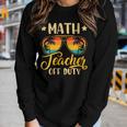Vintage Math Teacher Off Duty Last Day Of School Summer Women Long Sleeve T-shirt Gifts for Her