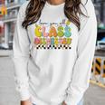 I Love You All Class Dismissed Retro Groovy Teacher Last Day Women Graphic Long Sleeve T-shirt Gifts for Her