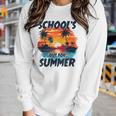 Retro Last Day Of Schools Out For Summer Teacher Boys Girls Women Graphic Long Sleeve T-shirt Gifts for Her