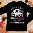 Busha Grandma Gift Dont Mess With Bushasaurus Women Graphic Long Sleeve T-shirt Funny Gifts
