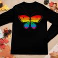 Butterfly Rainbow Print Rainbow Butterfly Women Graphic Long Sleeve T-shirt Funny Gifts
