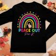 Leopard Rainbow Peace Out Pre K Last Day Of School Women Long Sleeve T-shirt Unique Gifts