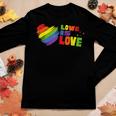 Love Is Love 2023 Heart Rainbow Lgbt Gay Lesbian Pride Women Graphic Long Sleeve T-shirt Personalized Gifts