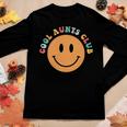 Mothers Day Groovy Auntie Cool Aunts Club 2 Sided Women Graphic Long Sleeve T-shirt Funny Gifts