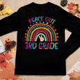 Peace Out 3Rd Grade Rainbow Last Day Of School Tie Dye Women Long Sleeve T-shirt Unique Gifts