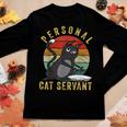 Personal Cat Servant Cat Mom Cat Dad Women Long Sleeve T-shirt Unique Gifts