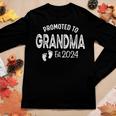 Promoted To Grandma 2024 Soon To Be Grammy Funny New Nanny Women Graphic Long Sleeve T-shirt Personalized Gifts