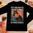 I Read Banned Books Black Cat Reader Bookworm Women Women Long Sleeve T-shirt Unique Gifts
