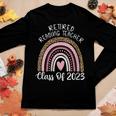 Retired Reading Teacher Class Of 2023 Leopard Rainbow Women Long Sleeve T-shirt Unique Gifts