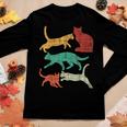 Retro Cat Lover Vintage Cat Lovers For Cat Mom & Dad Women Long Sleeve T-shirt Unique Gifts