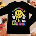 Smile Face Teacher Last Day Of School Schools Out For Summer Women Long Sleeve T-shirt Unique Gifts