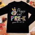 Tie Dye Peace Out Prek Last Day Of School Leopard Teacher Women Long Sleeve T-shirt Unique Gifts