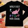 Yaya Grandma Gift Worlds Best Yaya Shark Women Graphic Long Sleeve T-shirt Funny Gifts