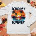 Retro Last Day Of Schools Out For Summer Teacher Boys Girls Women Graphic Long Sleeve T-shirt Funny Gifts