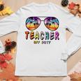 Teacher Off Duty Rainbow Sunglasses Palm Beach End Of School Women Graphic Long Sleeve T-shirt Personalized Gifts