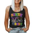 Auntie Of Brewing Baby Halloween Theme Baby Shower Spooky Women Tank Top