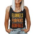 Autumn Fall Flannels Hayrides Pumpkins Sweaters Bonfires Women Tank Top