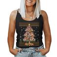 Basset Hound Dog Christmas Tree Ugly Christmas Sweater Women Tank Top