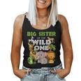 Big Sister Of The Wild One Zoo Birthday 1St Safari Jungle Women Tank Top