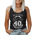 Blessed By God 40Th Birthday Gift Forty Years Old Religious Women Tank Top Basic Casual Daily Weekend Graphic