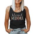 Blessed Momma Cute Leopard Print Women Tank Top Basic Casual Daily Weekend Graphic