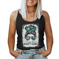 Camp Hair Dont Care Camper Camping Messy Bun Hair Women Tank Top