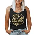 Cheer Aunt Biggest Fan Cheerleader Black Yellow Gold Pom Pom Women Tank Top