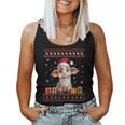 Christmas Goat Santa Hat Ugly Christmas Sweater Women Tank Top
