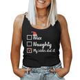 Christmas Nice Naughty Sister Did It Xmas Family Boys Girls Women Tank Top