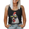 Cool Rooster Wearing Sunglasses Retro Vintage Chicken Women Tank Top