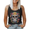 De Los Muertos Day Of The Dead Sugar Skull Halloween Women Tank Top