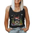 Dog Lovers Cute Schnauzer Santa Hat Ugly Christmas Sweater Women Tank Top