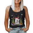 Dog Lovers Finnish Lapphund Santa Hat Ugly Christmas Sweater Women Tank Top