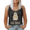 All Done Sign Language Speech Halloween Ghost Teacher Sped Women Tank Top