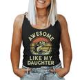 Father Day Gift Awesome Like My Daughter Funny Fishing Dad Women Tank Top Basic Casual Daily Weekend Graphic