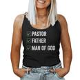 Fathers Day From Church Pastor Dad Man Of God Women Tank Top Basic Casual Daily Weekend Graphic