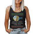 Fisherman's Fishmas Wishes Fishing Ugly Christmas Sweater Women Tank Top