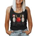 Bowling Christmas Santa Hat Xmas Lights Women Tank Top