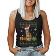 Cat Lovers Cute Cat Santa Hat Ugly Christmas Sweater Women Tank Top