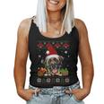 Dog Lovers Mastiff Santa Hat Ugly Christmas Sweater Women Tank Top